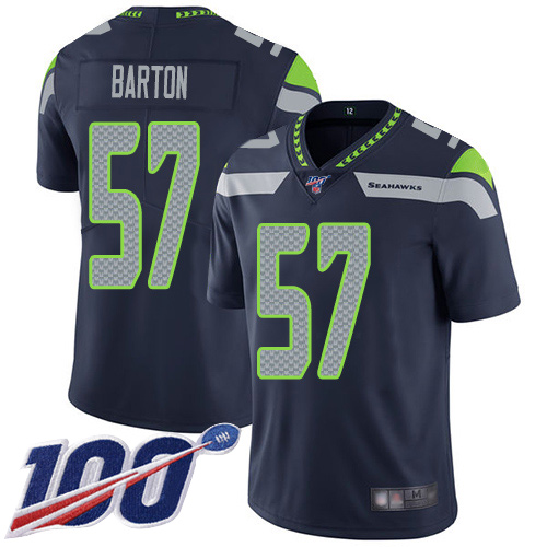 Seattle Seahawks Limited Navy Blue Men Cody Barton Home Jersey NFL Football #57 100th Season Vapor Untouchable->youth nfl jersey->Youth Jersey